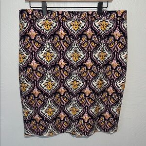 J. Crew Multicolor Paisley Pencil Skirt